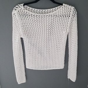 White crochet sweater size medium